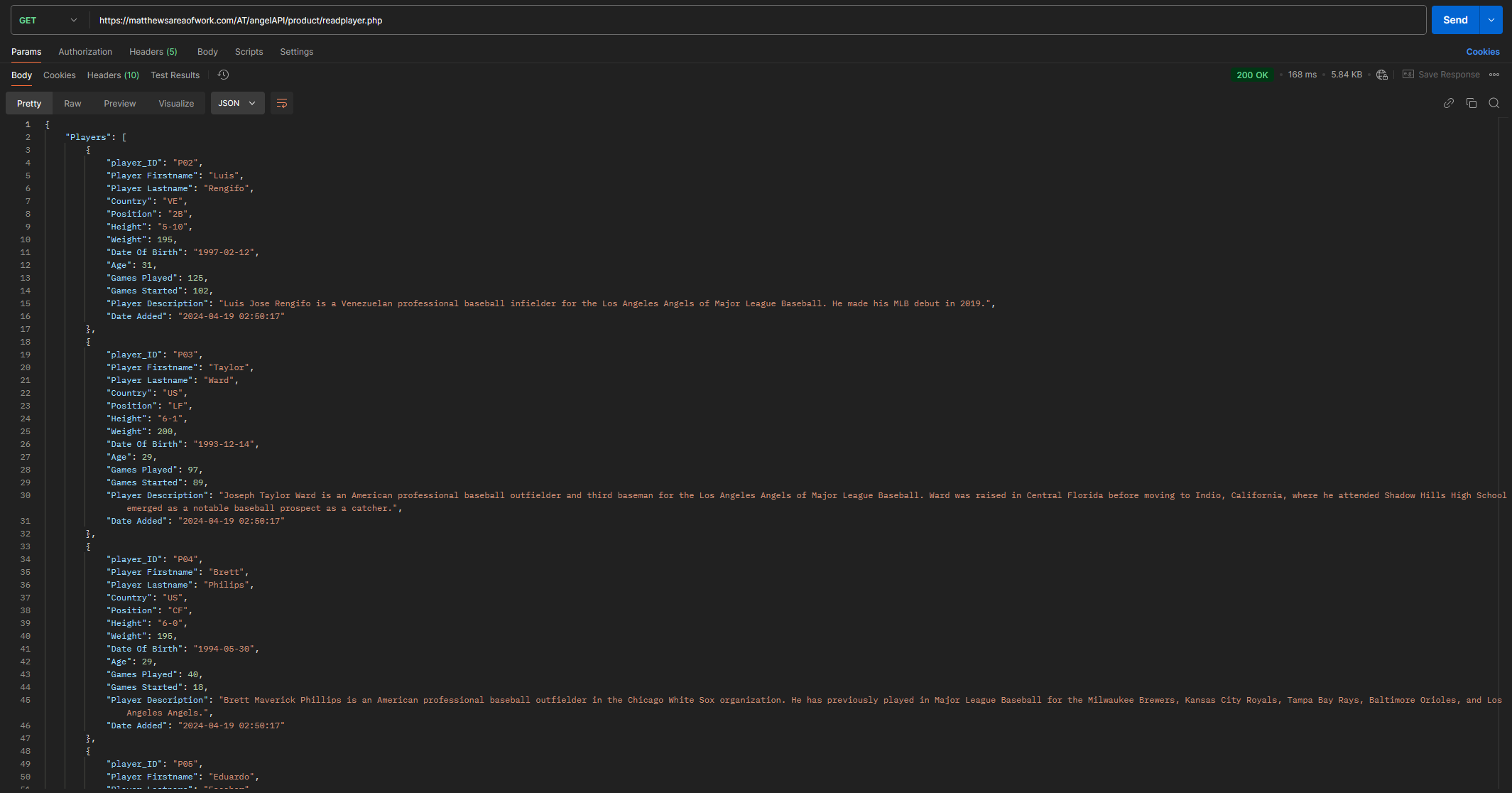 sample output