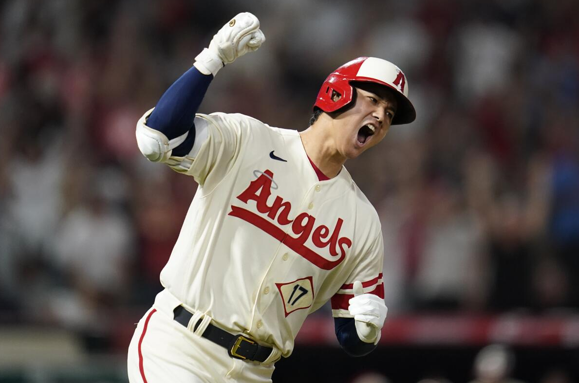 Collection of Angels Merchandise with Shohei Ohtani figurine