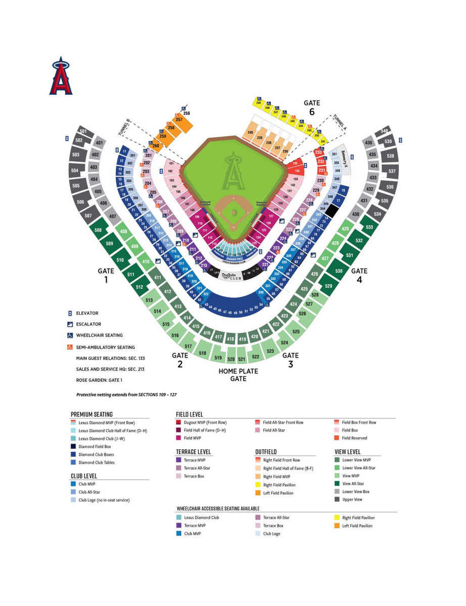 Seating Map of Angel Stadium