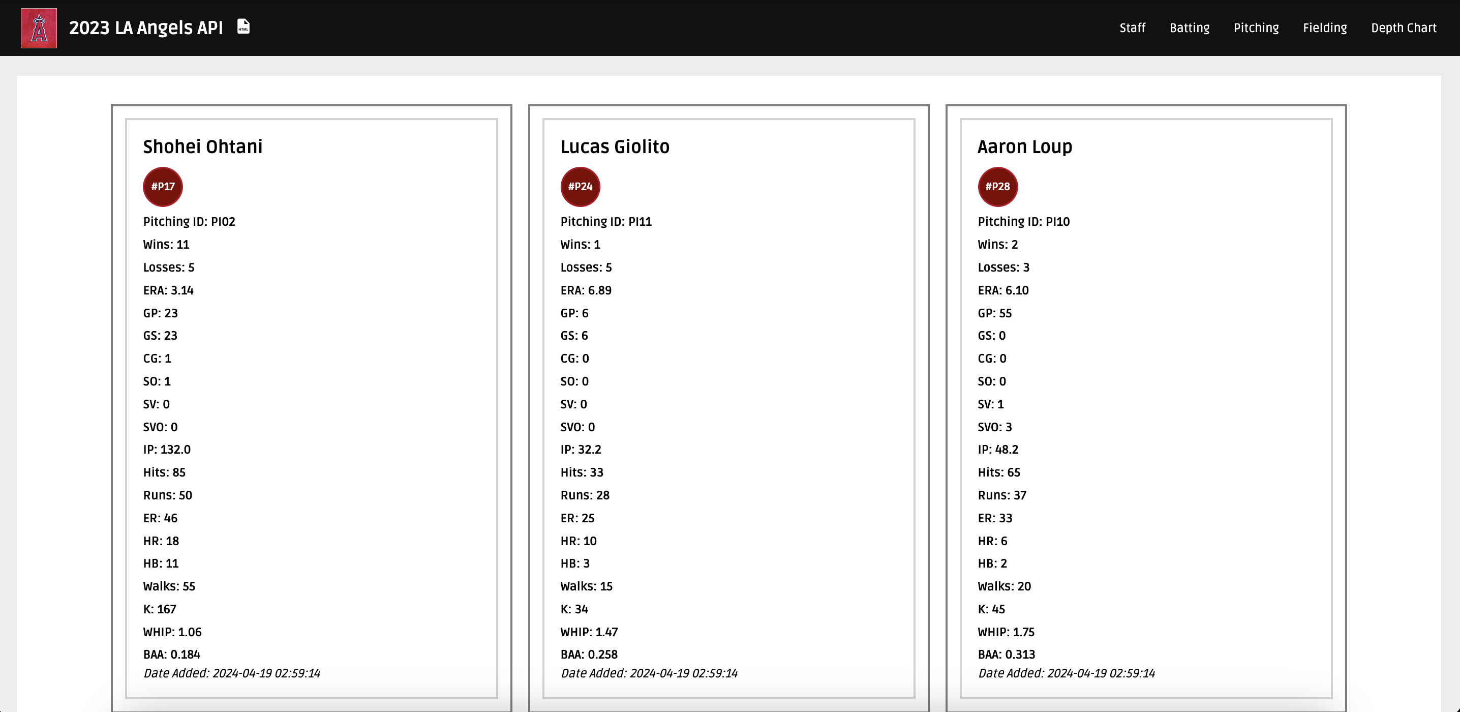 LA Angels API